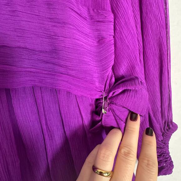NWT Ba&Sh Helena Purple Silk Viscose Maxi Dress 6 Whimsical Wedding Guest $650 - Picture 8 of 12